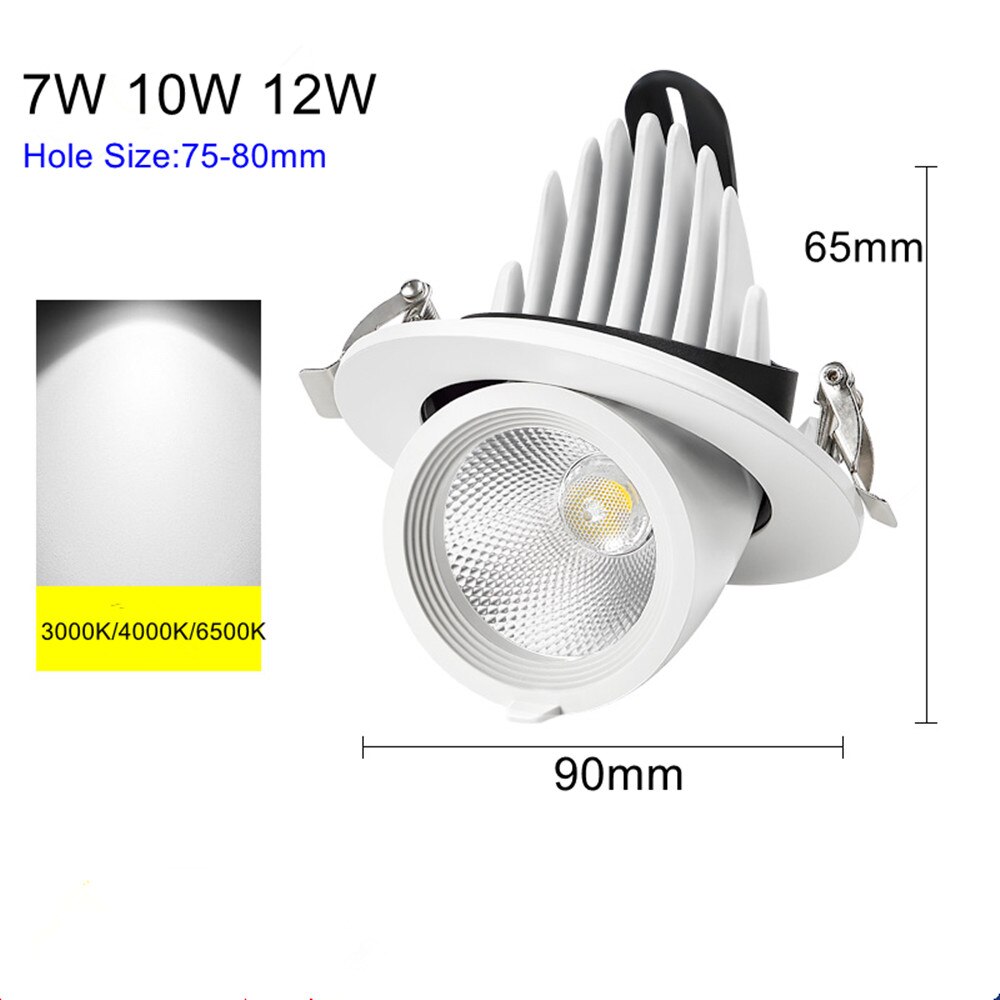 Dimmable Led Spotlight Ceiling W W W Adjustable Degrees Spot