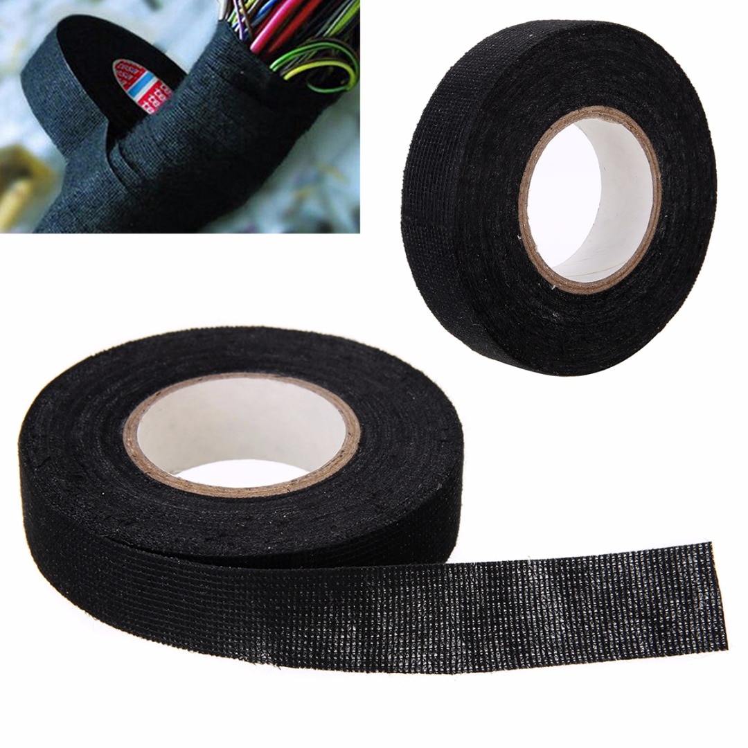 1pc Heat-resistant Wiring Harness Tape Looms Wiring Harness Cloth Fabric Tape Adhesive Cable Protection 19mm x 15M