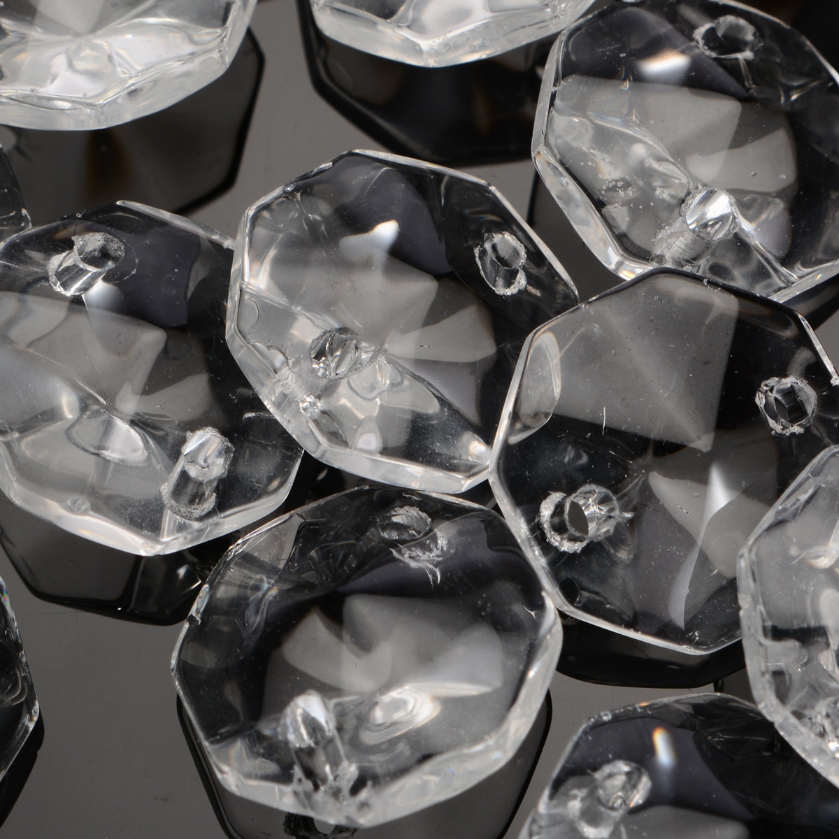 50Pcs 14mm Crystal Glass Prisms Octagonal Beads Lamp Glass Chandelier Parts for Pendant Decoration