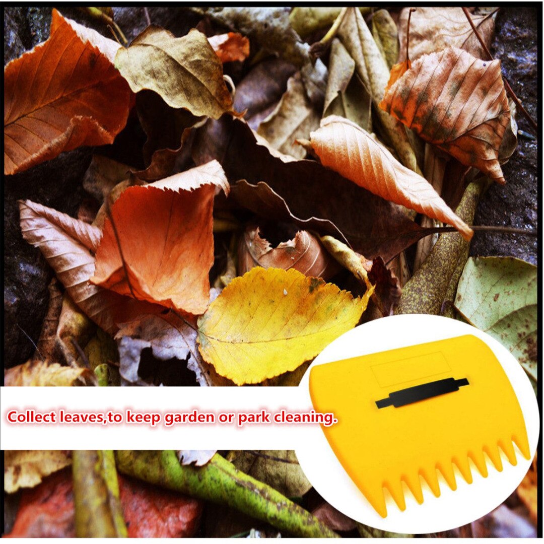2Pcs/Pair Yellow Plastic Garden Yard Leaf Scoops Grass Hand Handy Rakes