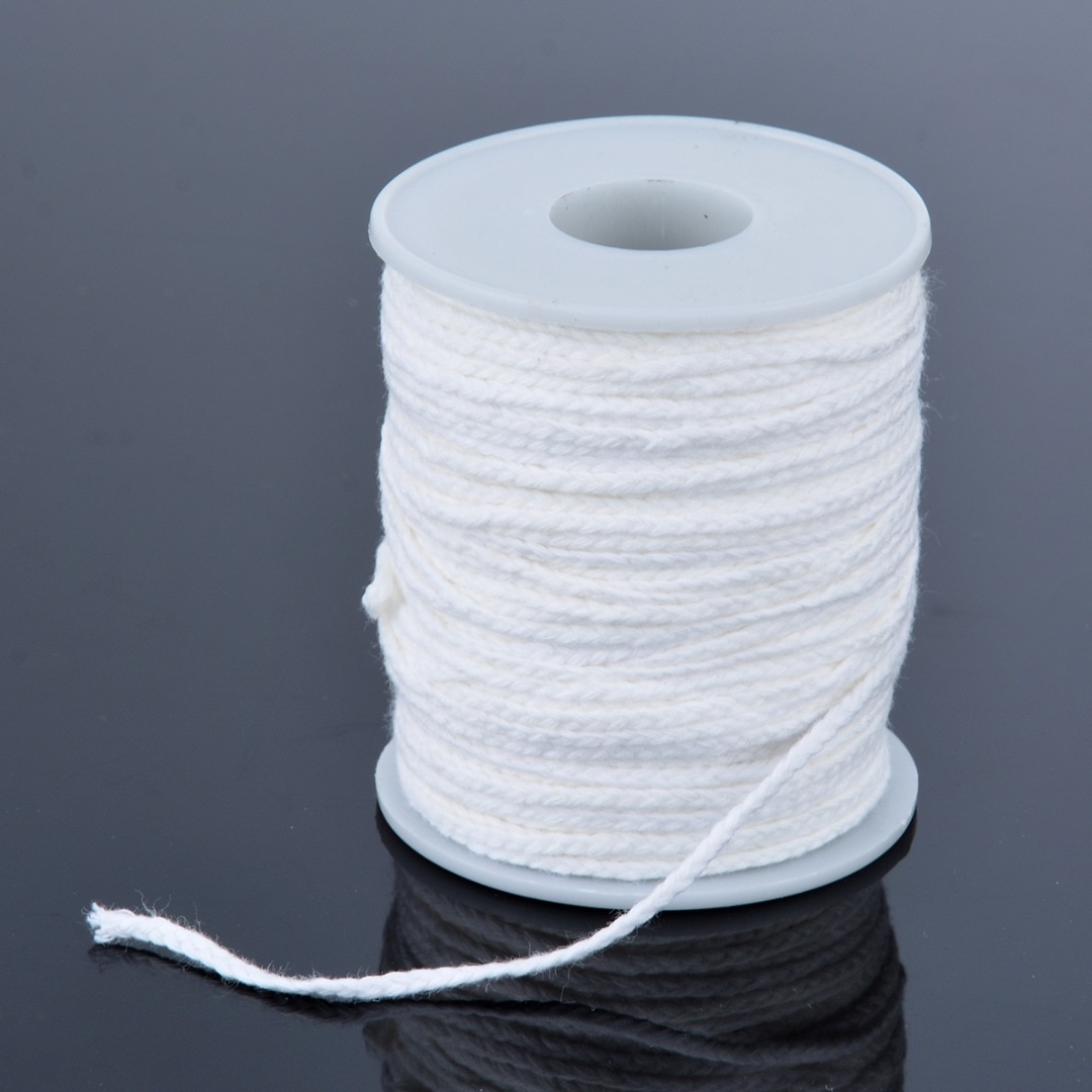 New Spool of Cotton Square Braid Candle Wicks Wick Core 61m x 2.5mm For Candle Making Supplies