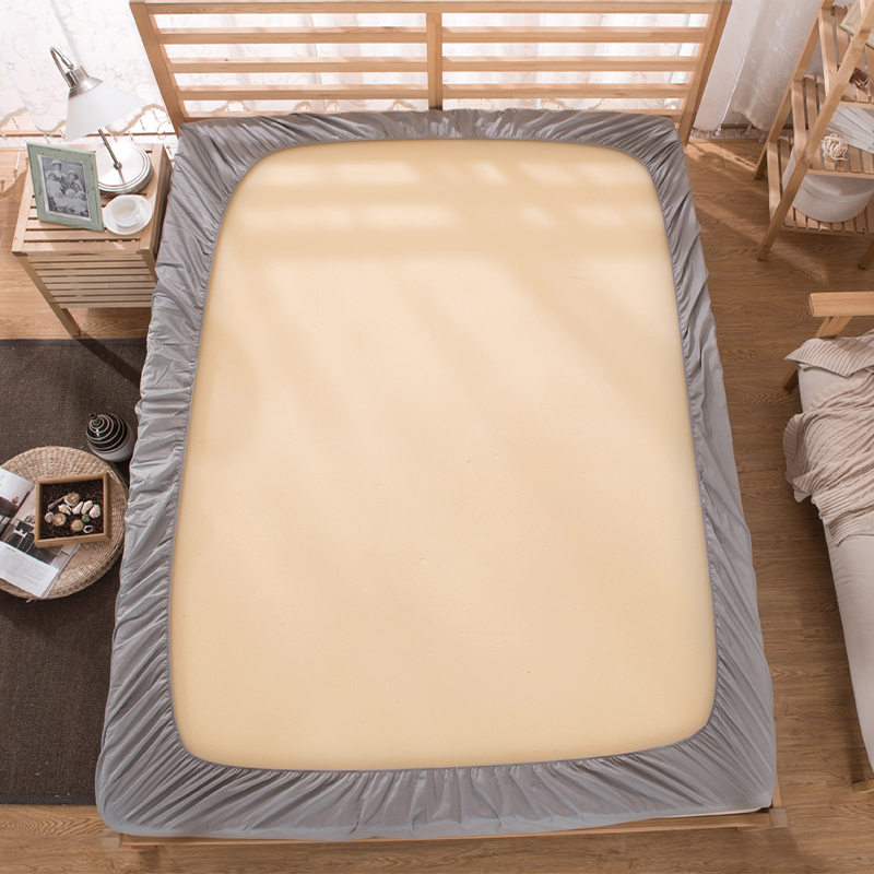 Grey-bed-sheet-fitted-sheet-with-round-elastic-Plain-bedding-king-queen-size-bed-mattress-cover