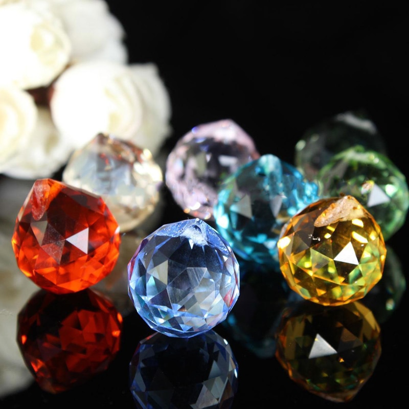 8Pcs Crystal Chandelier Parts Haning Glass Prisms Rainbow Suncatcher Pendants for Light Lamp Chandelier Pendants