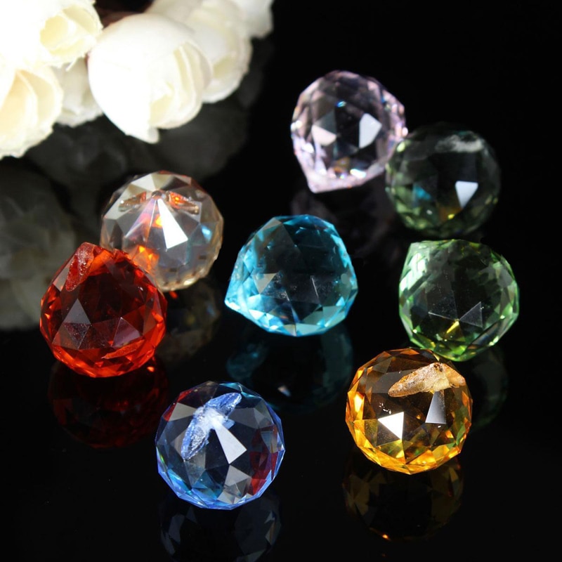 8Pcs Crystal Chandelier Parts Haning Glass Prisms Rainbow Suncatcher Pendants for Light Lamp Chandelier Pendants