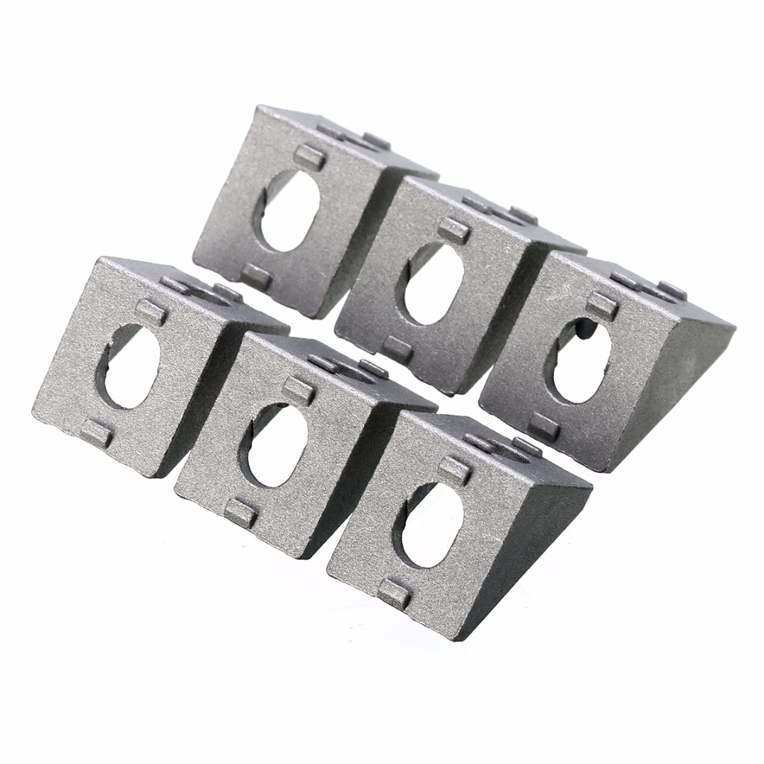 25pcs Durable Silver Aluminum 2020 Corner Bracket 20x20x17mm Solid Cast For 20mm Extrusion CNC Routers