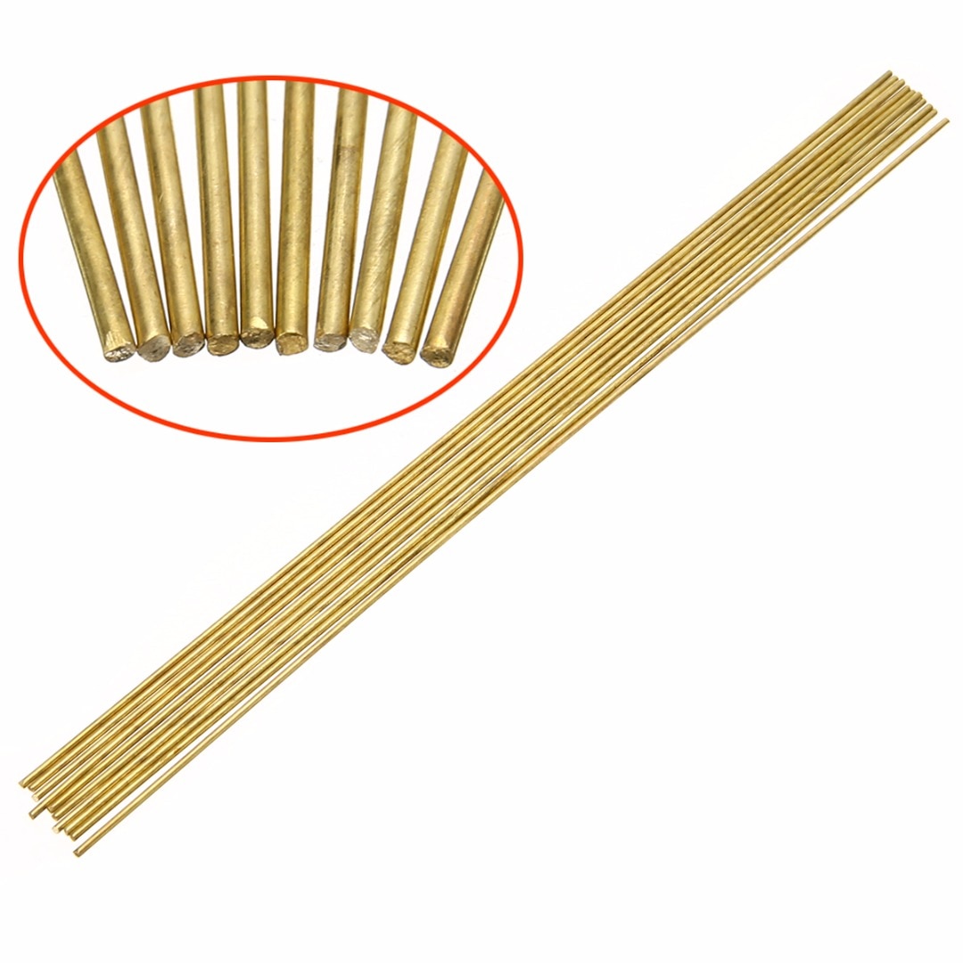 10pcs Brass Welding Rods Wires Sticks  1.6mm Diameter 250mm Length For Brazing Soldering Repair Tools