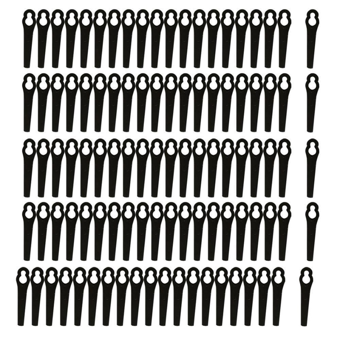 DWZ 100Pcs Plastic Replacement Blade Fits For Cordless Grass Trimmer Black New