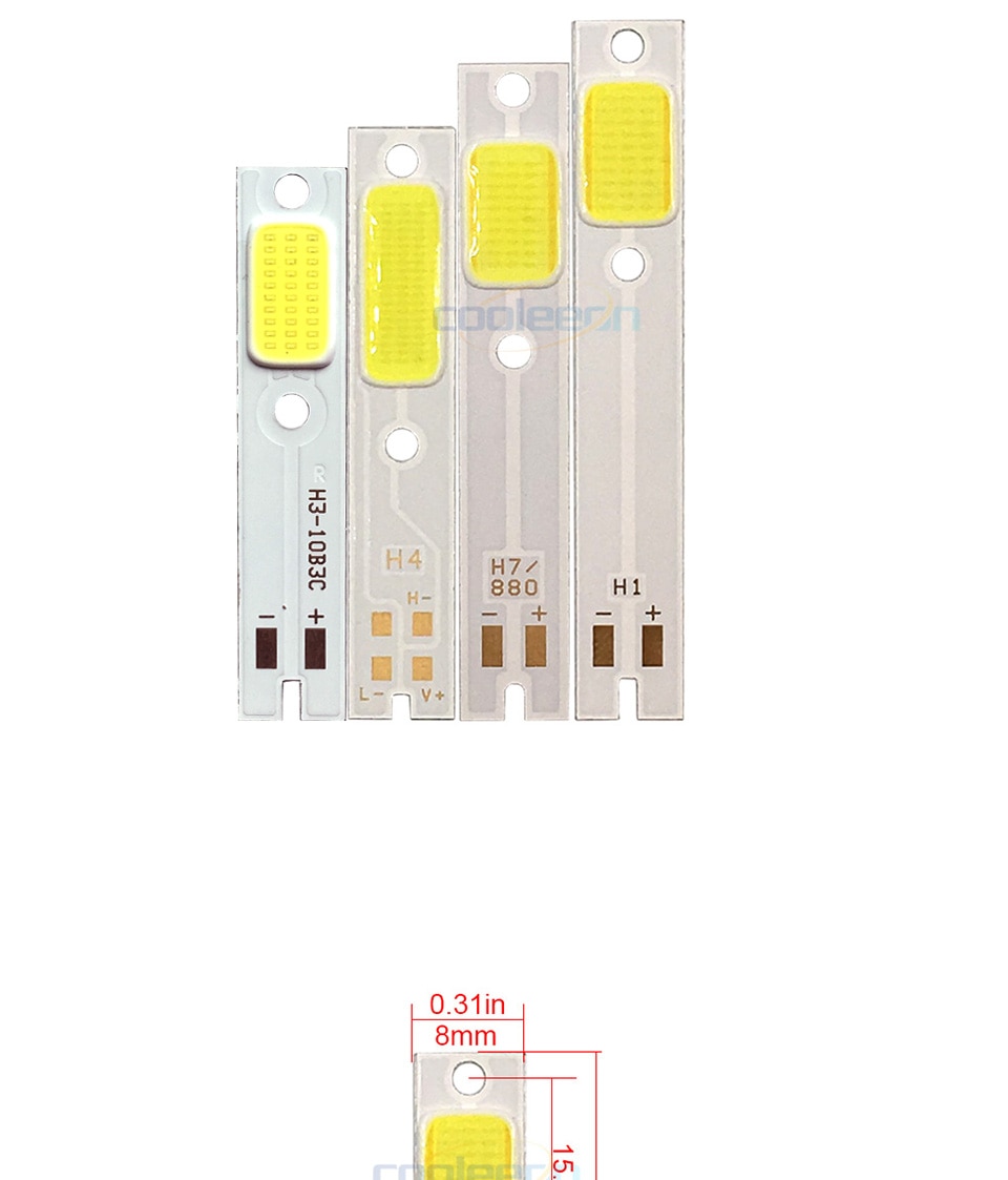 4pcs COB LED Chip for C6 Car Headlight Bulbs H1 H3 H4 H7 COB Chip Light Source Cold White Color C6 LED Lamp Auto Headlamp Chips (1)