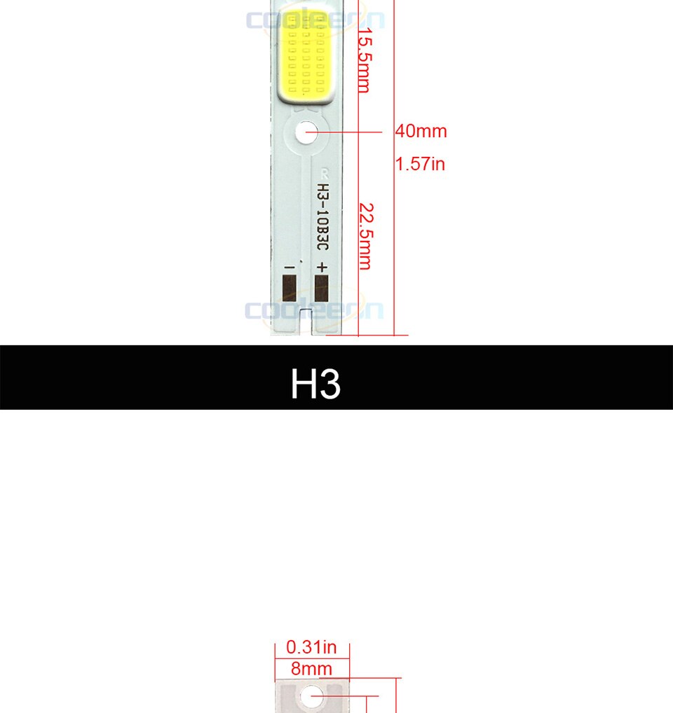 4pcs COB LED Chip for C6 Car Headlight Bulbs H1 H3 H4 H7 COB Chip Light Source Cold White Color C6 LED Lamp Auto Headlamp Chips (3)