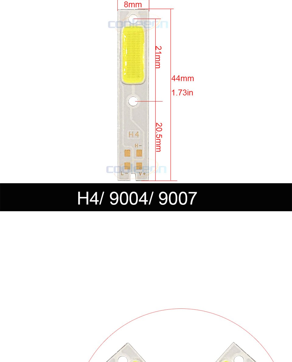 4pcs COB LED Chip for C6 Car Headlight Bulbs H1 H3 H4 H7 COB Chip Light Source Cold White Color C6 LED Lamp Auto Headlamp Chips (5)