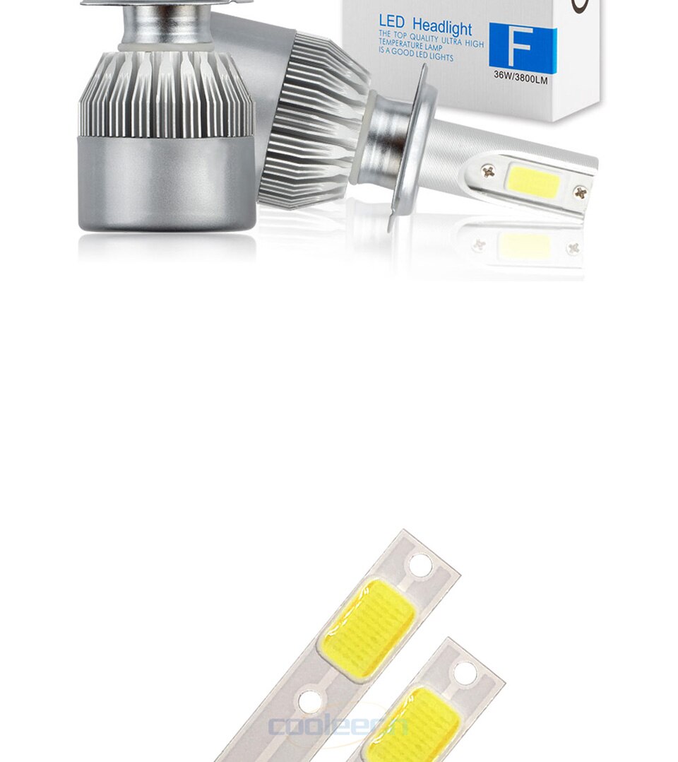 4pcs COB LED Chip for C6 Car Headlight Bulbs H1 H3 H4 H7 COB Chip Light Source Cold White Color C6 LED Lamp Auto Headlamp Chips (7)