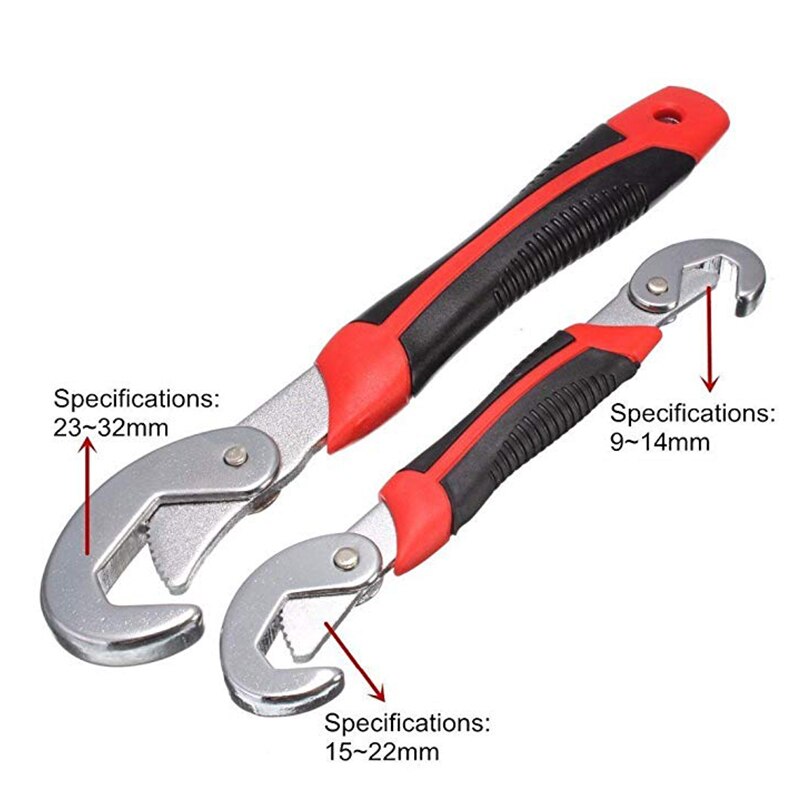 QUK Wrench Set Universal keys 2pcs 9-32mm Multi-Function Adjustable Portable Torque Ratchet Oil Filter Spanner Hand Tools2
