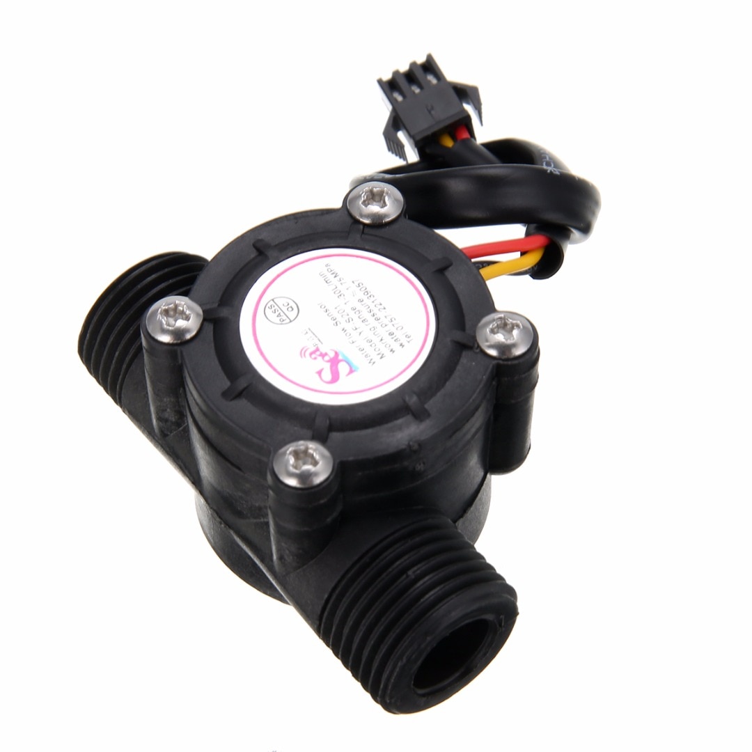 1/2'' Water Flow Sensor 1-30L/min Hall Flowmeter Temperature Sensor for Arduino Turbine Flowmeter Measure Temperature Instrument
