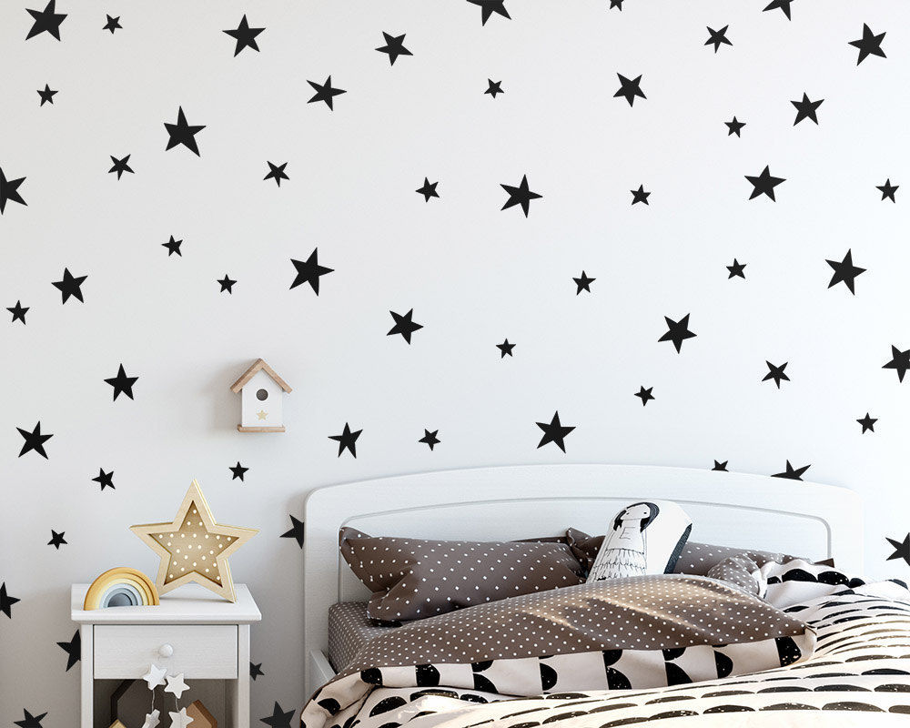 Star Wall Decals - Cute Hand Drawn Star Decals, Nursery Wall Decals, Star Wall Stickers, Removable Wall Decals, Kids Room Decals