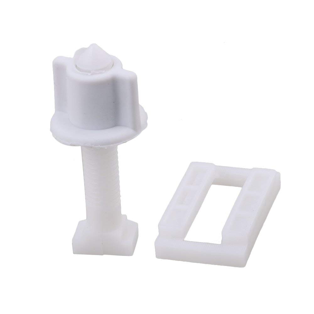 10Pcs-White-Plastic-Rectangular-Toilet-Seat-Cover-Hinge-Blind-Hole-Nut-Screws