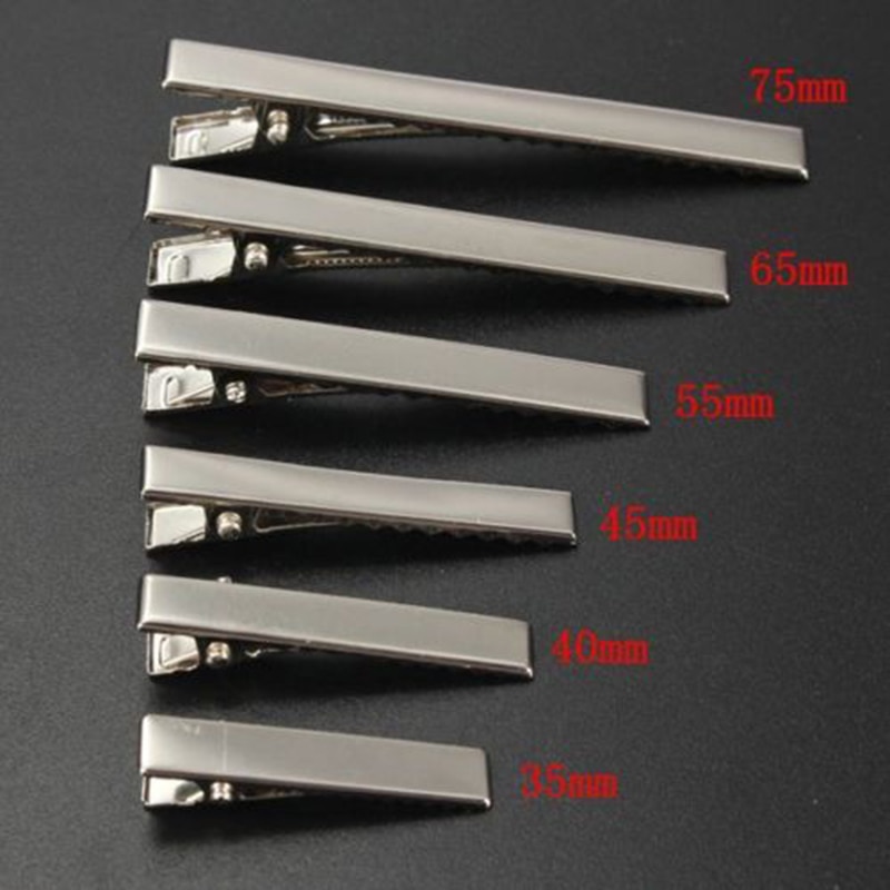 50pcs/lot Metal Crocodile Clips Cable Lead Testing Metal Alligator Clips Clamps Hair Clips Hairpins 35mm-75mm