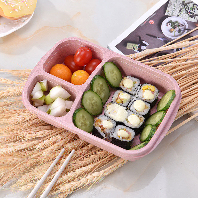 Wheat Non-pollution Microwave Bento Lunch Box Picnic Food Container Storage Box