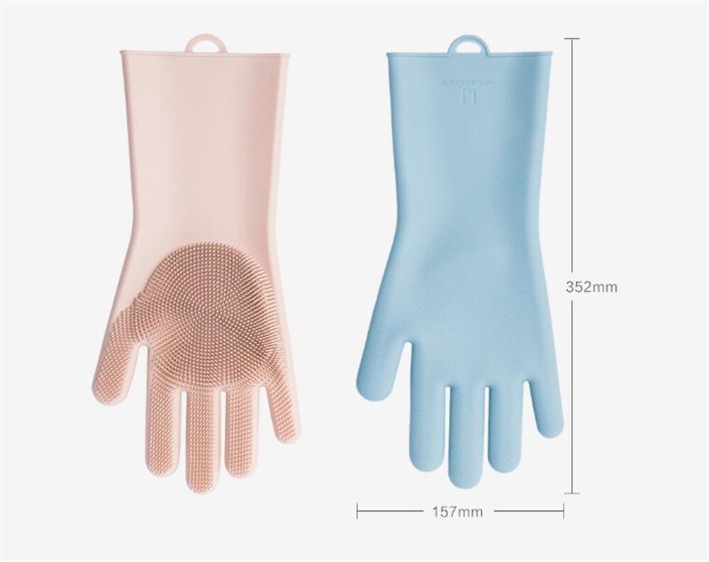 Xiaomi JJ Magic Silicone Dish Washing Gloves Insulation non-slip Dishwashing Glove Double-sided Wear Gloves for Home Kitchen (9)
