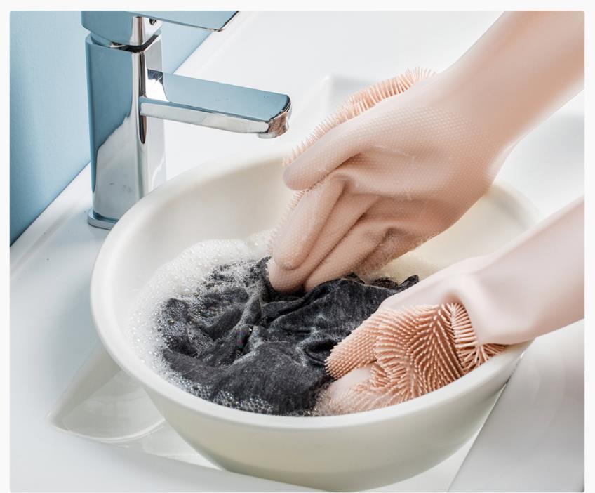 Xiaomi JJ Magic Silicone Dish Washing Gloves Insulation non-slip Dishwashing Glove Double-sided Wear Gloves for Home Kitchen (1)