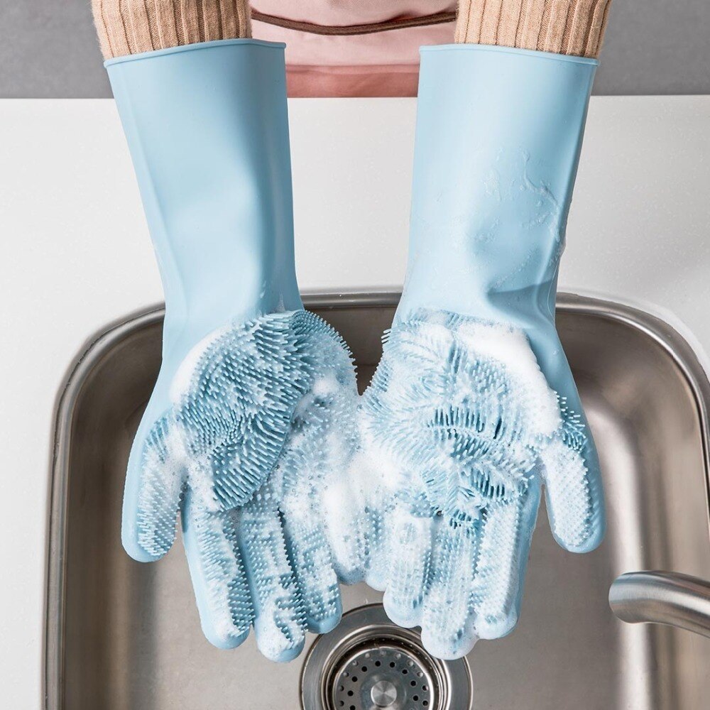 Xiaomi JJ Magic Silicone Dish Washing Gloves Insulation non-slip Dishwashing Glove Double-sided Wear Gloves for Home Kitchen (7)
