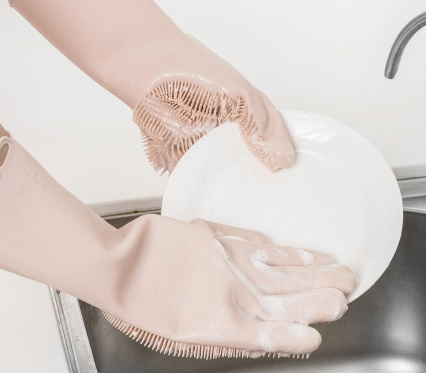 Xiaomi JJ Magic Silicone Dish Washing Gloves Insulation non-slip Dishwashing Glove Double-sided Wear Gloves for Home Kitchen (10)