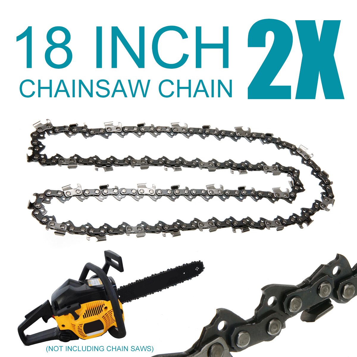 2pcs 18 inch Chainsaw Saw Chain Blade Pitch .325 " 0.058 Gauge 72DL Replacement Chains Hardware Tools