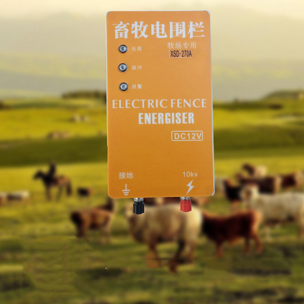 DC 12V Solar Electric Fence Energizer Charger XSD-270A High Voltage Pulse Controller for Small Farm of Sheep Horse Dog