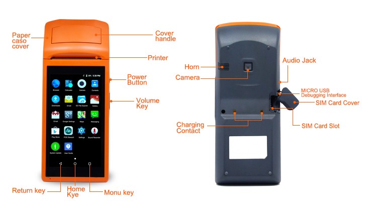 MHT-V1 Wireless Handheld Pos Terminal with Thermal Printer