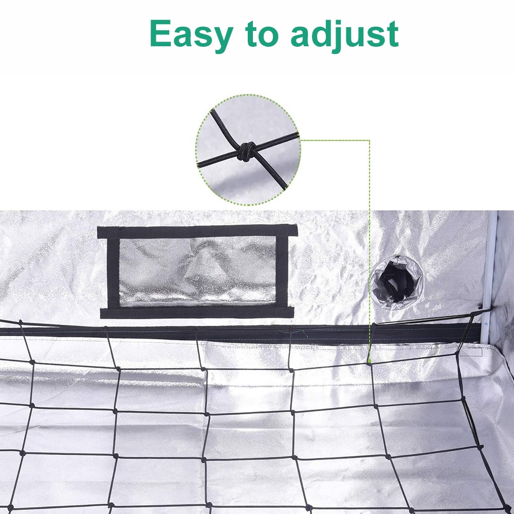 BEYLSION Grow Tent Trellis Net Mesh Trellis Netting Heavy-Duty Elastic Plant for Indoor Grow Tent Room Low Stress Training (5)