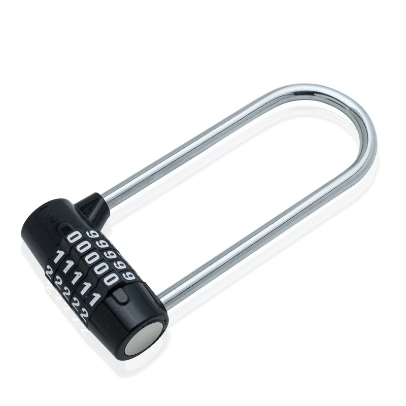 5 Dial Digit Number Combination Password Lock Antitheft Alloy Steel U Shape Lock Padlock Glass Door Locks Bicycle Motorcycle Chian Lock 3