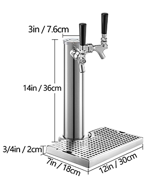 kegerator tower kit,double faucet,stainless steel