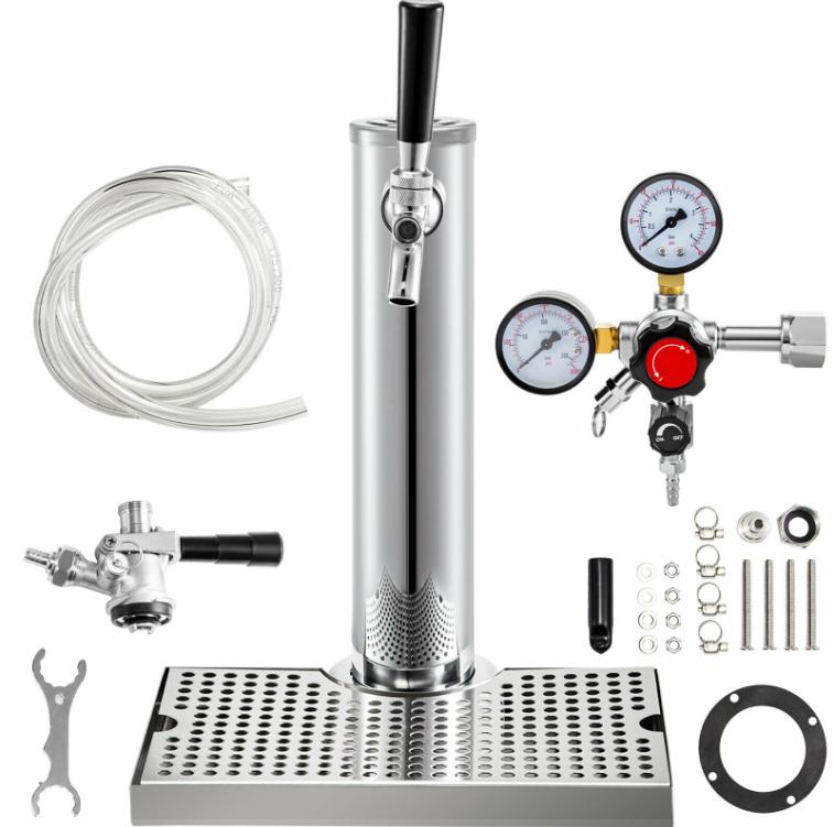 kegerator tower kit,double faucet,stainless steel