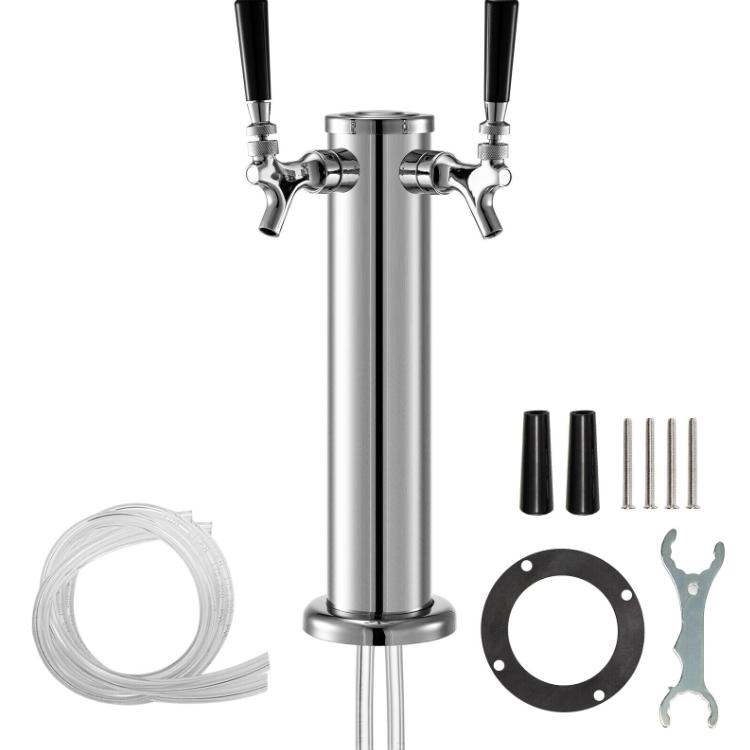 kegerator tower kit,double faucet,stainless steel