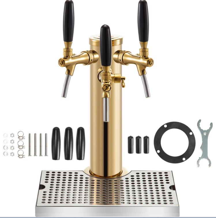 kegerator tower kit,double faucet,stainless steel