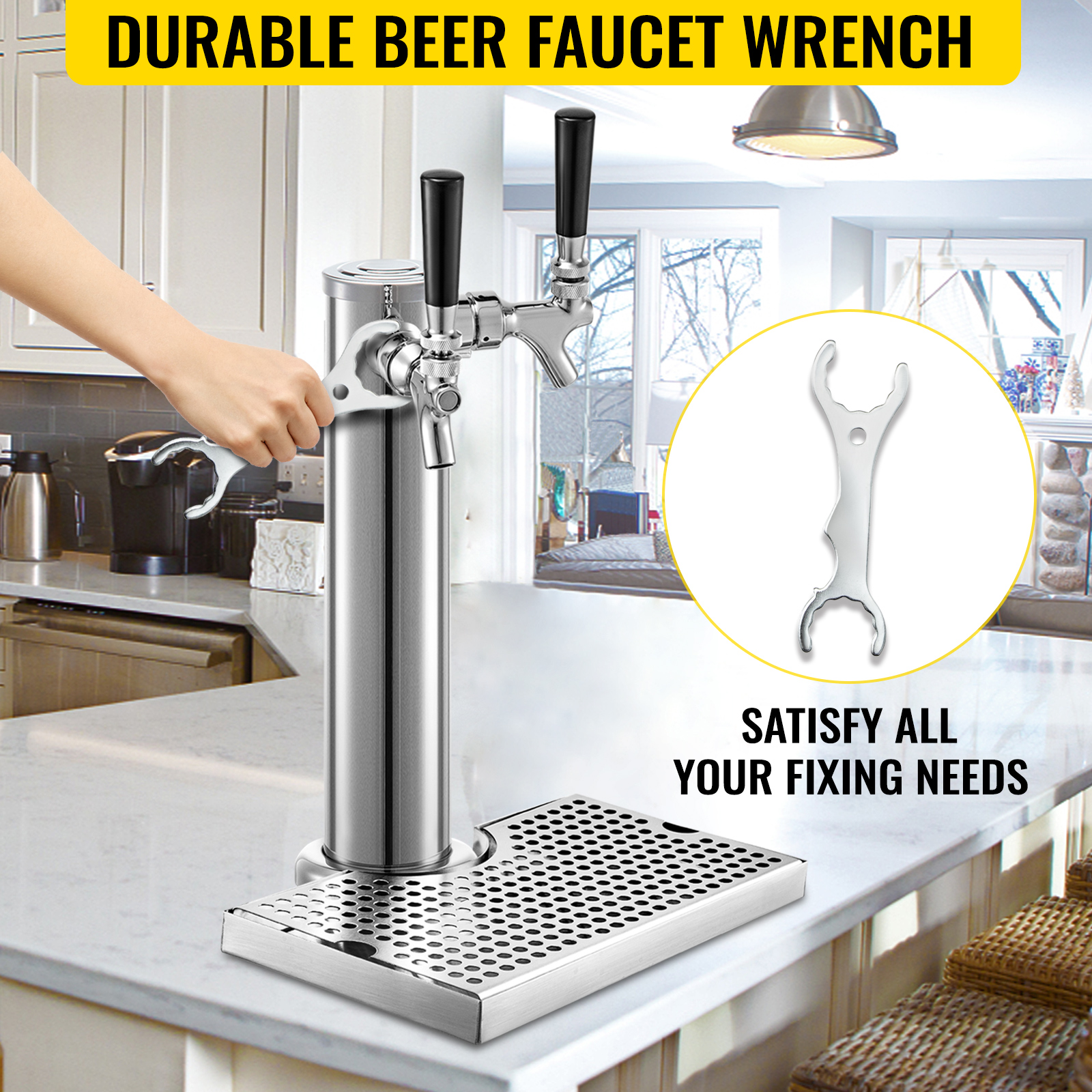 kegerator tower kit,double faucet,stainless steel