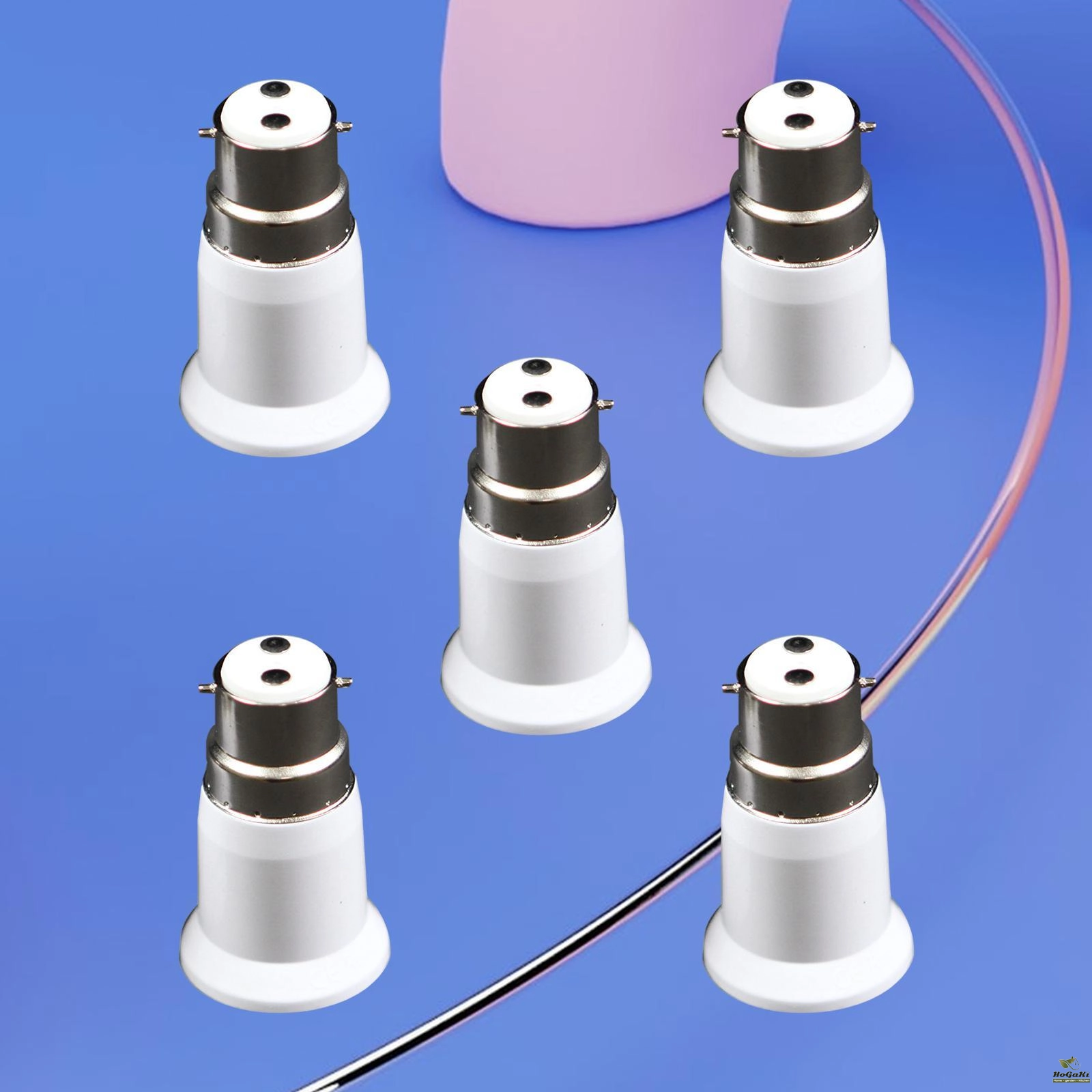 5 Pieces B22 to E27 Light Socket Adapter Lighting Accessories Adaptor Holder Lamp Base Socket Converter Bayonet to Screw