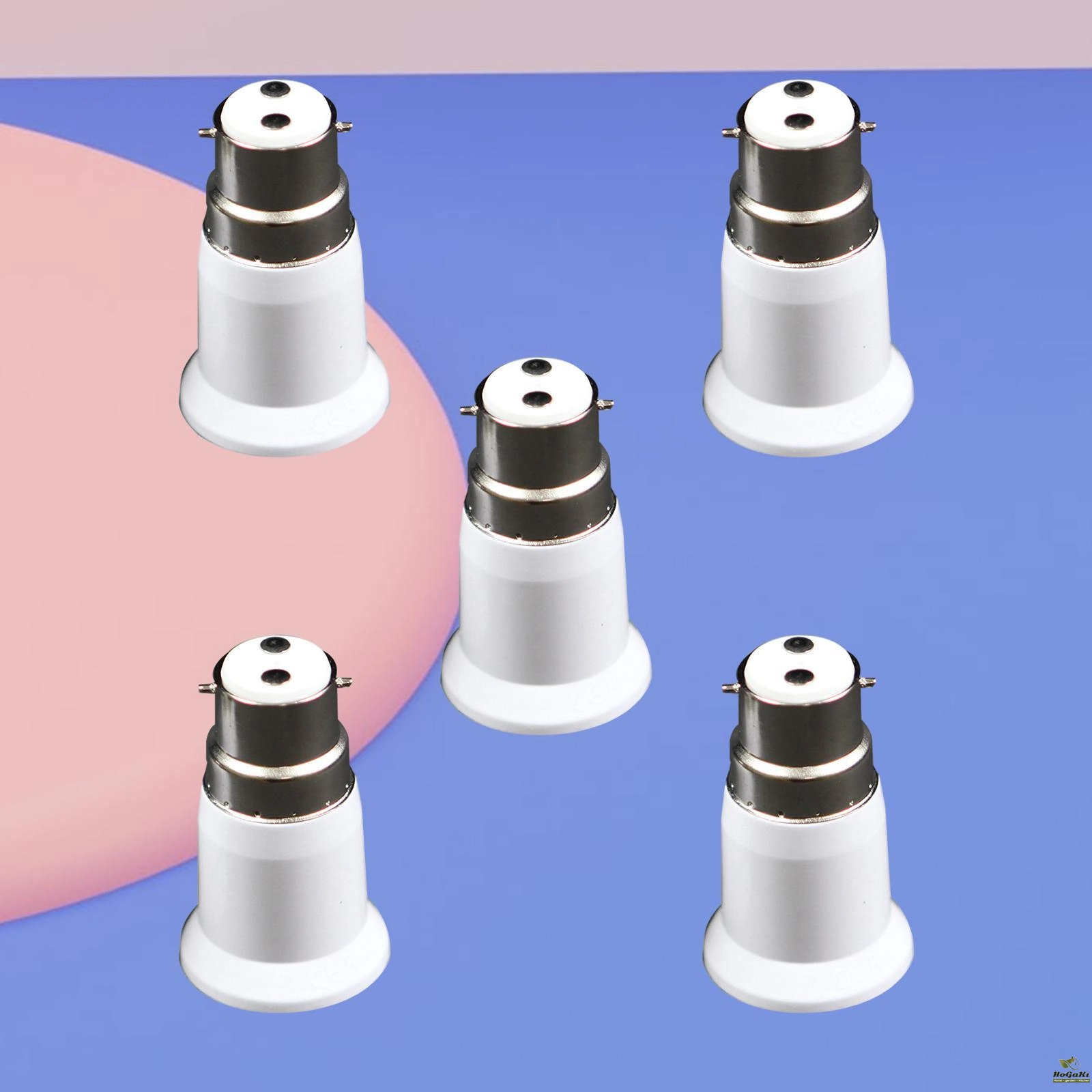 5 Pieces B22 to E27 Light Socket Adapter Lighting Accessories Adaptor Holder Lamp Base Socket Converter Bayonet to Screw