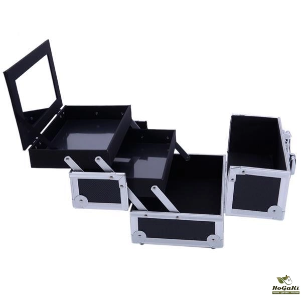 铝合金带镜子手提化妆箱SM-2176黑色-12