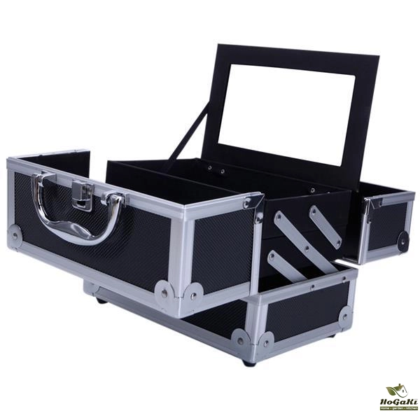 铝合金带镜子手提化妆箱SM-2176黑色-18