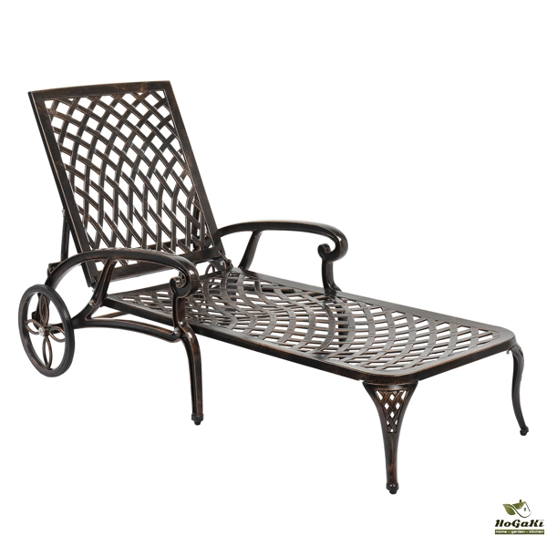 193*64.5*93cm 靠背可调节 古铜色 庭院铸铝躺床 N001-29