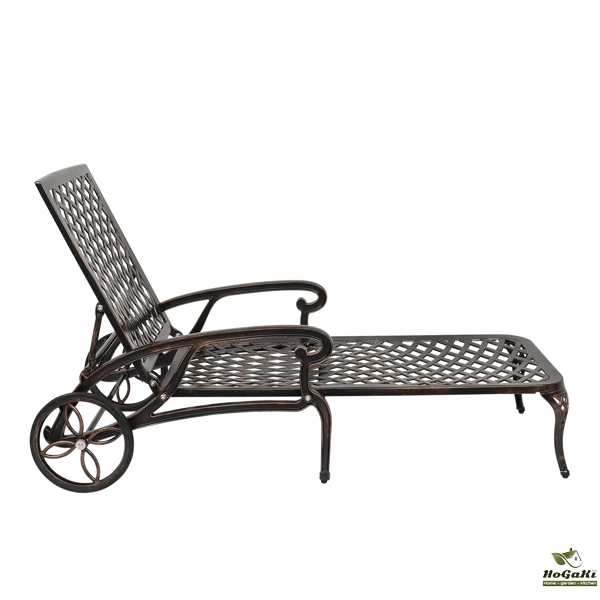 193*64.5*93cm 靠背可调节 古铜色 庭院铸铝躺床 N001-42