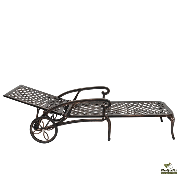 193*64.5*93cm 靠背可调节 古铜色 庭院铸铝躺床 N001-43