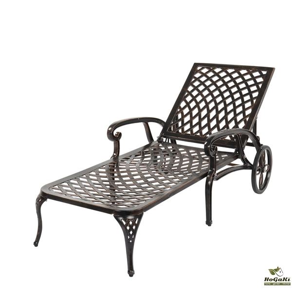 193*64.5*93cm 靠背可调节 古铜色 庭院铸铝躺床 N001-47