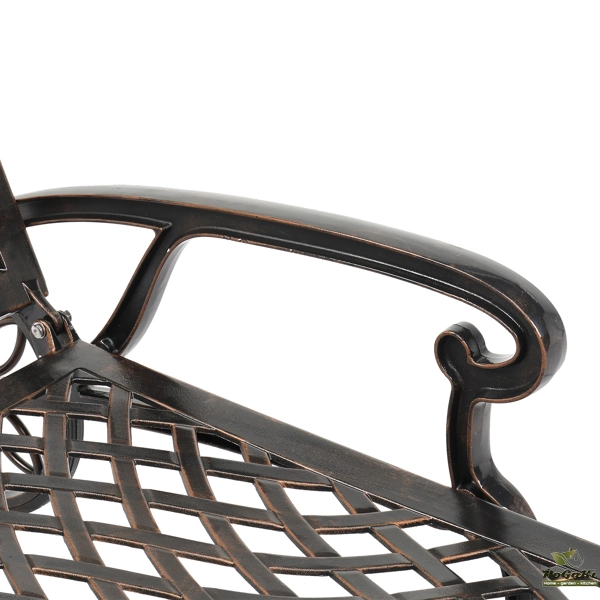 193*64.5*93cm 靠背可调节 古铜色 庭院铸铝躺床 N001-49