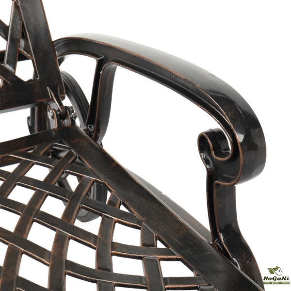 193*64.5*93cm 靠背可调节 古铜色 庭院铸铝躺床 N001-52