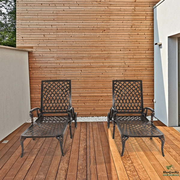 193*64.5*93cm 靠背可调节 古铜色 庭院铸铝躺床 N001-34