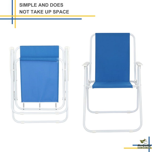  蓝色牛津布 沙滩椅 白色铁框架 52*54.5*75.5cm 100kg N001-31