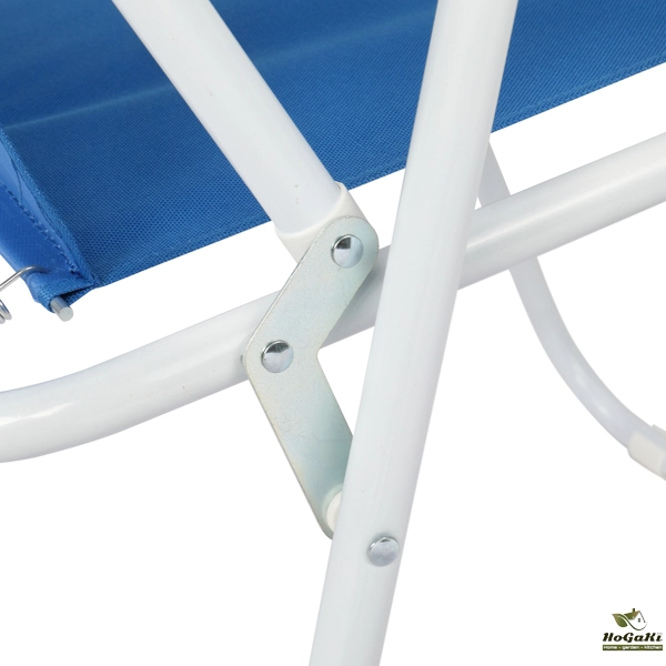  蓝色牛津布 沙滩椅 白色铁框架 52*54.5*75.5cm 100kg N001-37