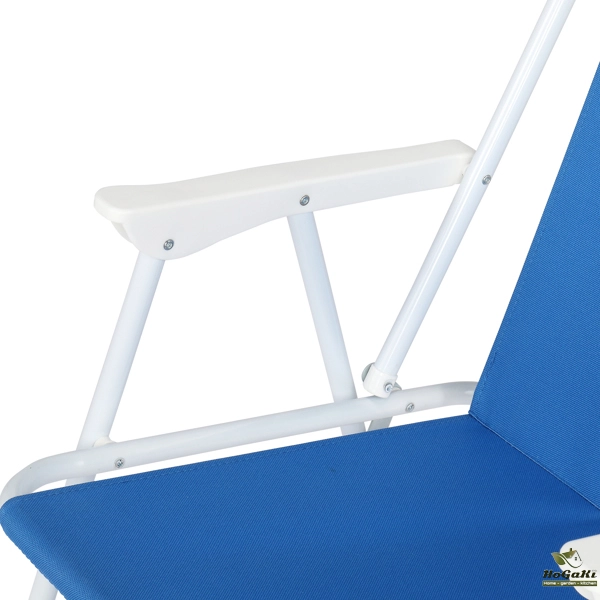  蓝色牛津布 沙滩椅 白色铁框架 52*54.5*75.5cm 100kg N001-41