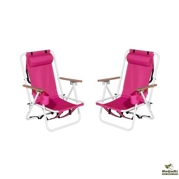 2pcs 23*21.7*31.5in 芭比粉色 沙滩椅 钢管 牛津布 120kg 4档调节 N001-20